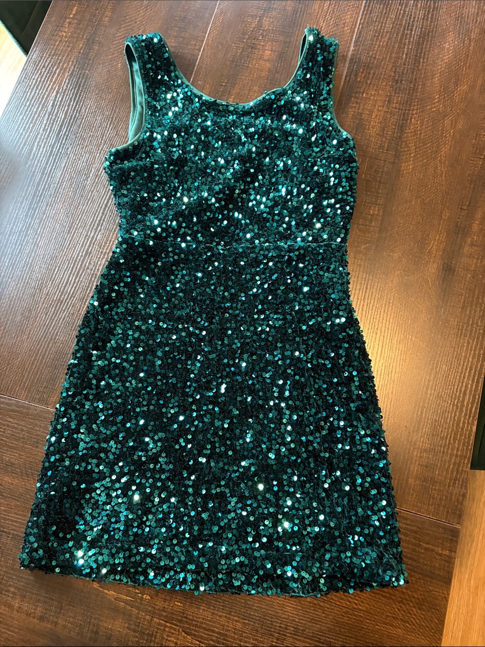 She + Sky Teal Sequin Sleeveless Party Dress